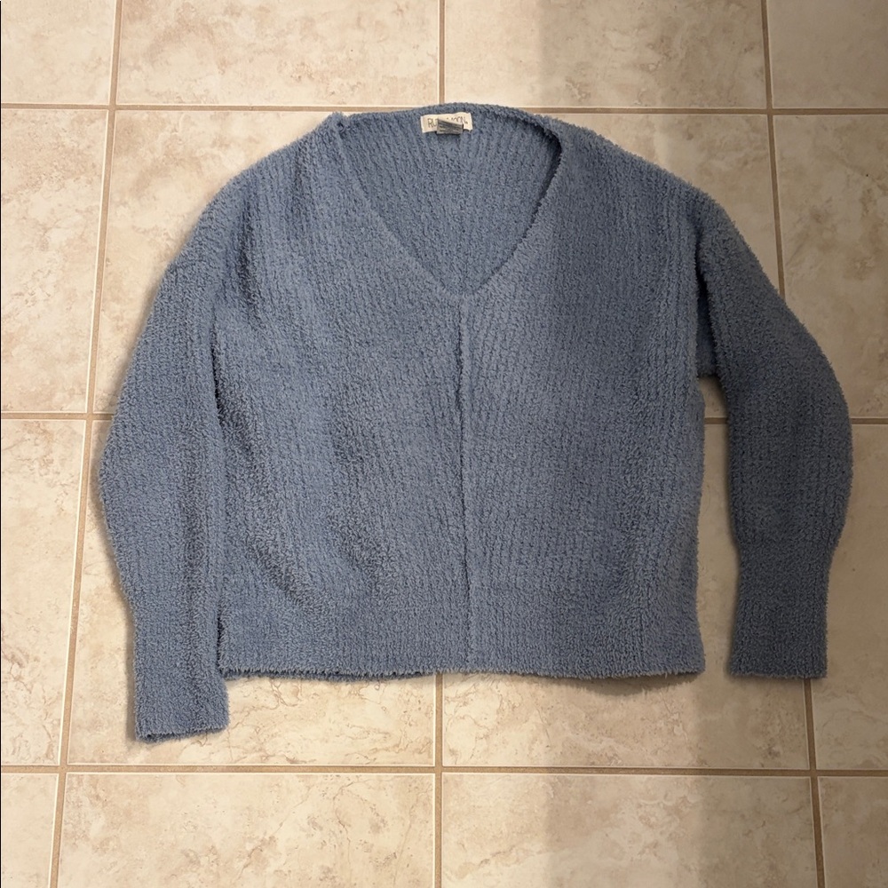 Ruby Moon Soft Blue V-Neck Sweater